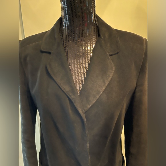 1980s Leather Attic Black Suede Blazer Jacket - Picture 2 of 14